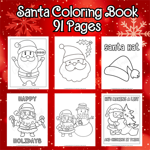 Printable santa coloring book santa coloring pages â cassie smallwood