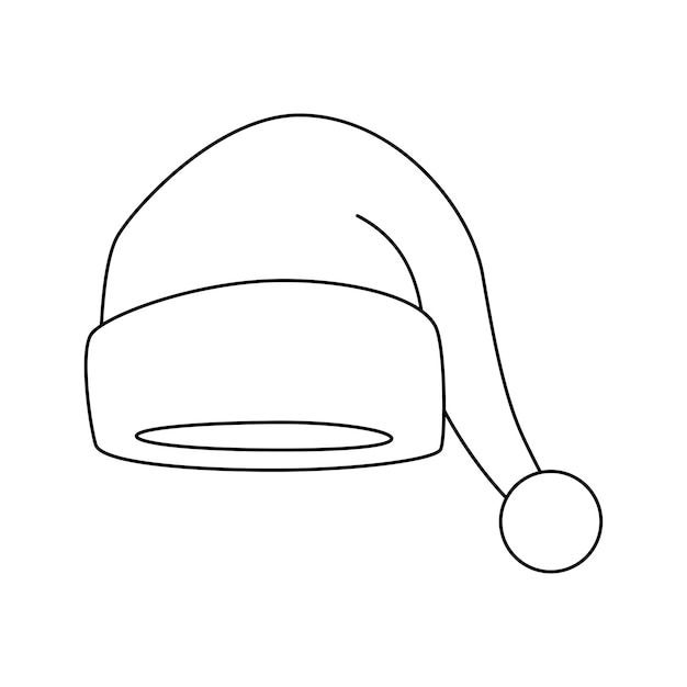 Premium vector coloring page with santa hat for kids