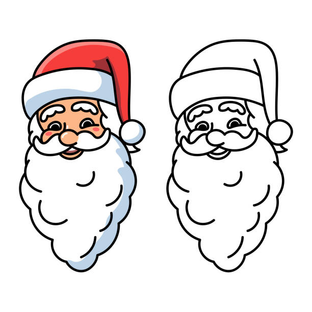 Santa hat coloring page stock illustrations royalty