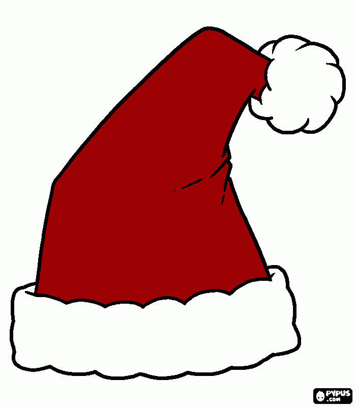 Santa hat red coloring page printable santa hat red