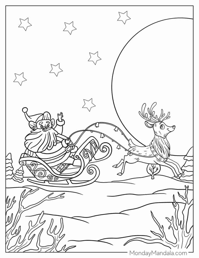 Reindeer coloring pages free pdf printables