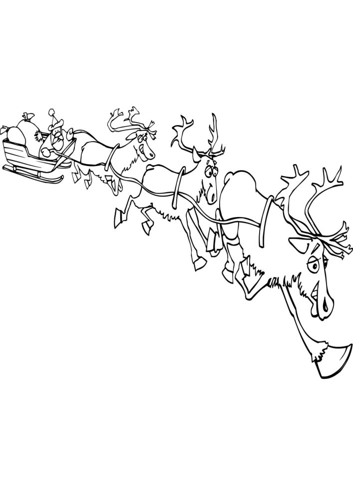 Free printable reindeer coloring pages