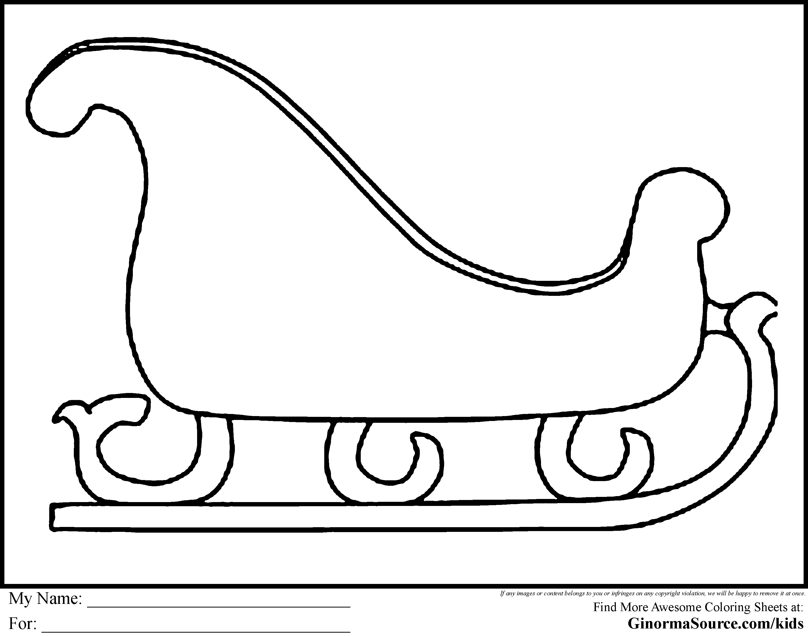 Santa sleigh outline