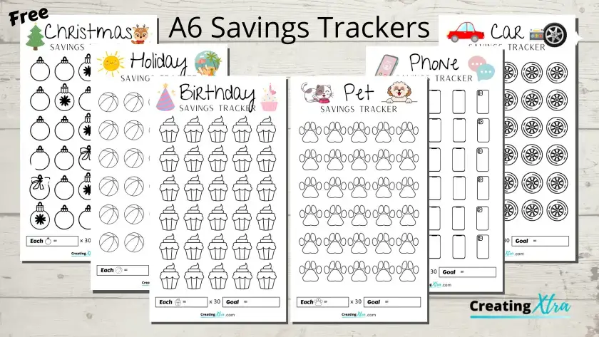 Free a printable savings trackers for your budget binder â creating xtra