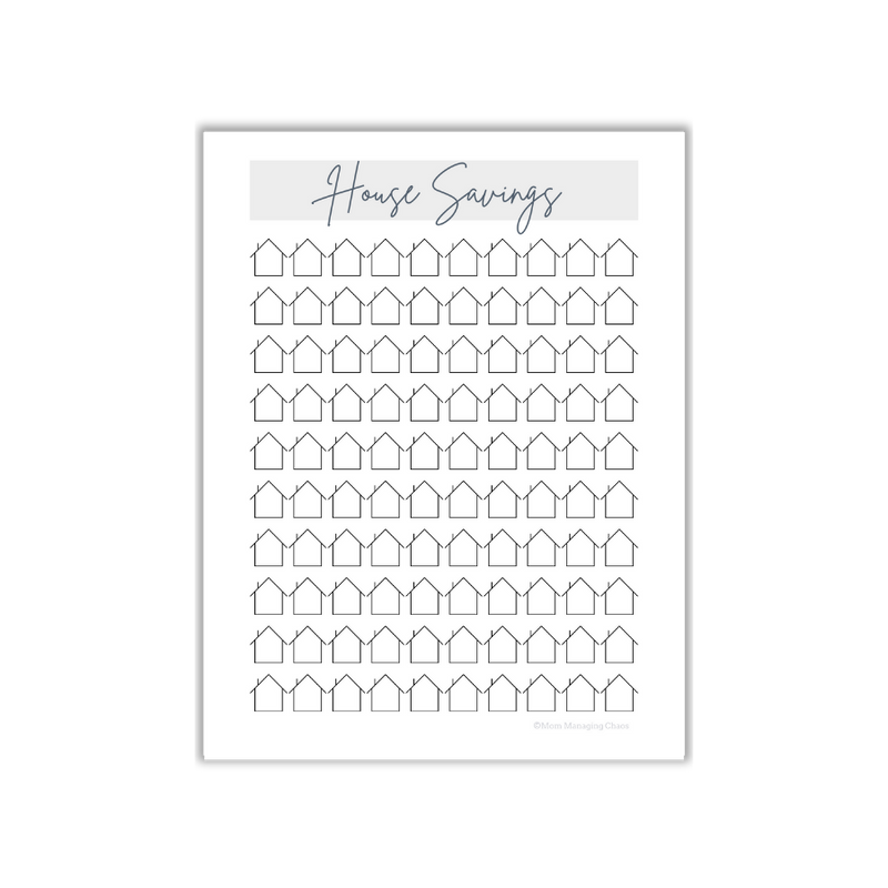 House savings printable tracker sheet â mom managing chaos