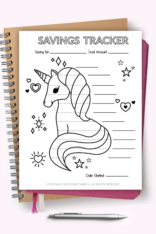 Unicorn savings tracker printable â money tamer