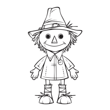 Scarecrow coloring page outline sketch drawing vector car drawing wing drawing ring drawing png and vector with transparent background for free download