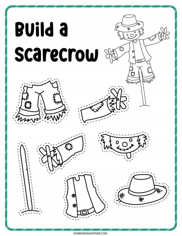 Free printable scarecrow coloring pages homemade heather