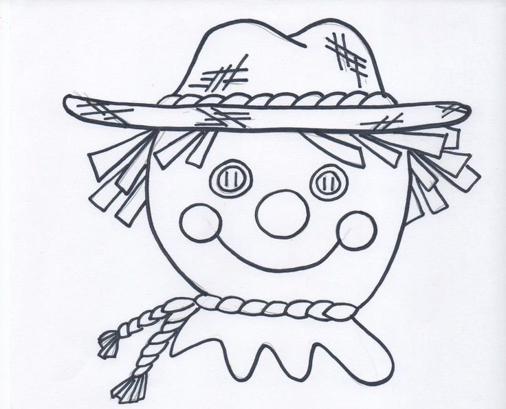 Beautiful image of scarecrow coloring page