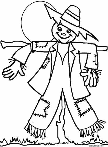 Printable scarecrow coloring pag for kids coolbkids coloring pag fall coloring pag coloring pag for kids