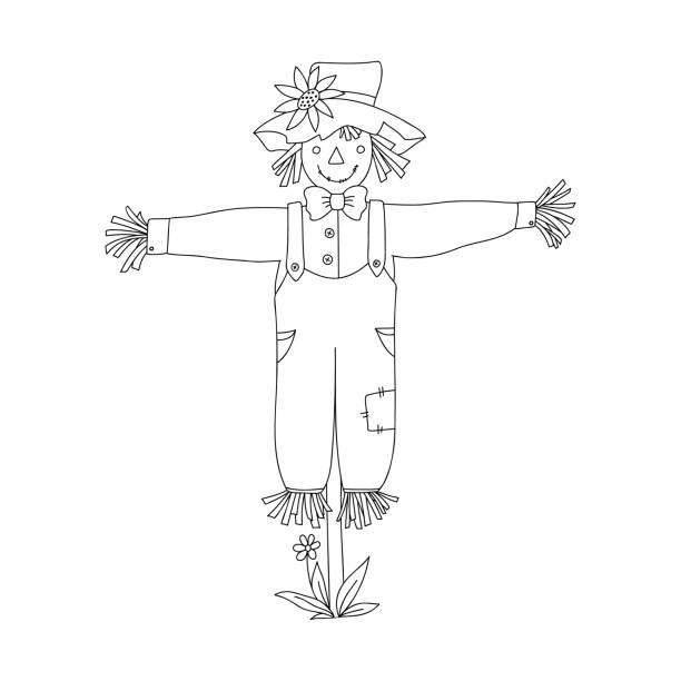 Clip art of scarecrow face stock illustrations royalty