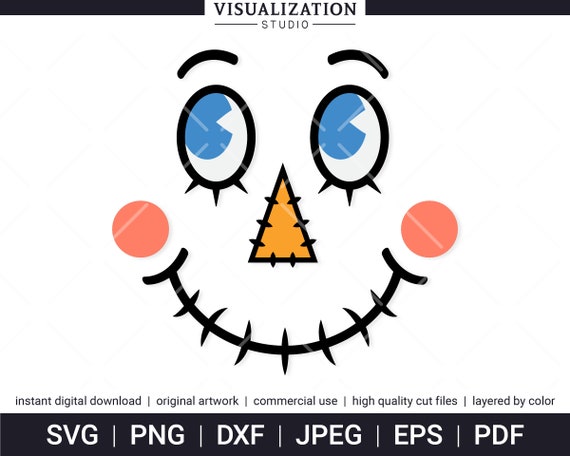 Scarecrow face vector clipart instant digital download svg png dxf jpeg eps pdf