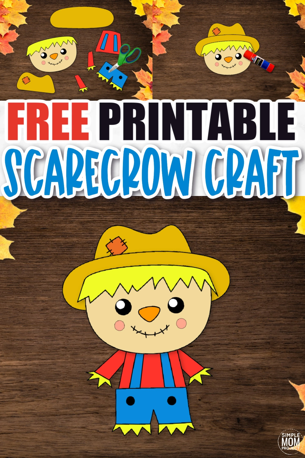 Free printable scarecrow craft template â simple mom project