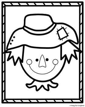 Scarecrow coloring pages shape activity