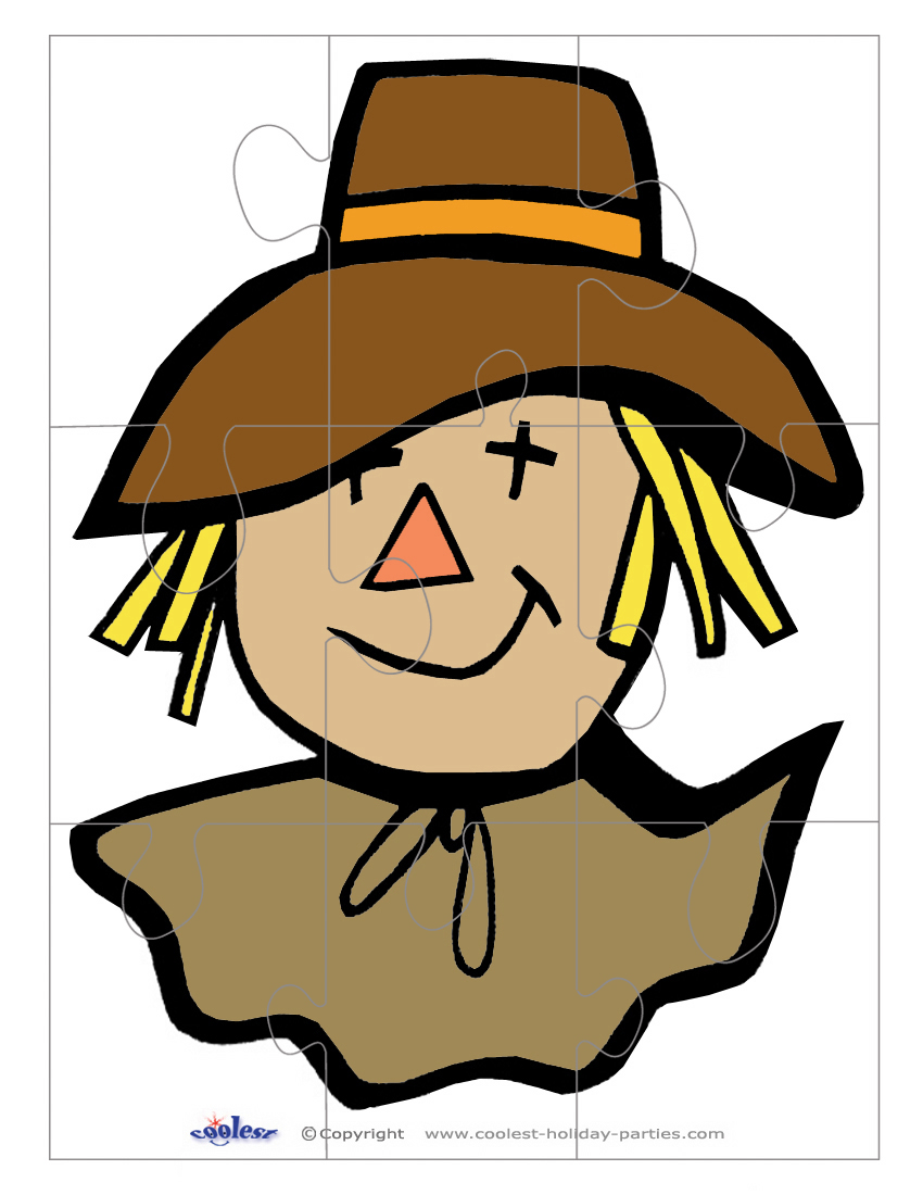 Printable colored scarecrow face large