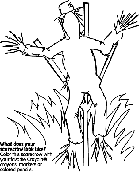 Fall scarecrow coloring page