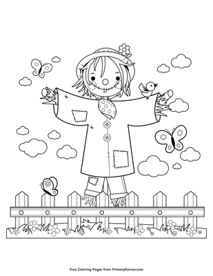 Scarecrow coloring page â free printable pdf from