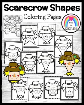 Scarecrow coloring pages shape activity