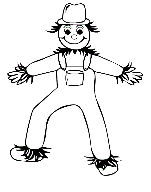 Free printable scarecrow coloring pages for kids