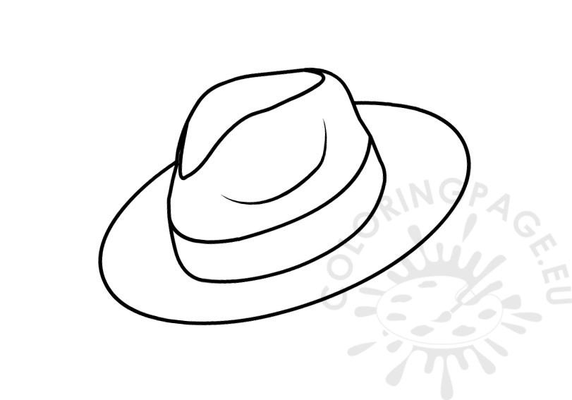 Fedora hat coloring page