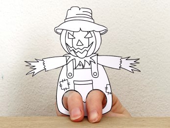 Scarecrow finger puppet print