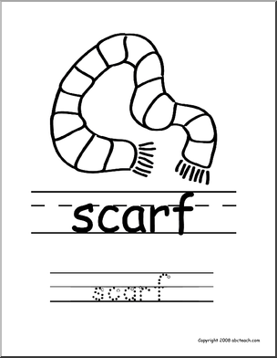 Coloring page write and color scarf esl