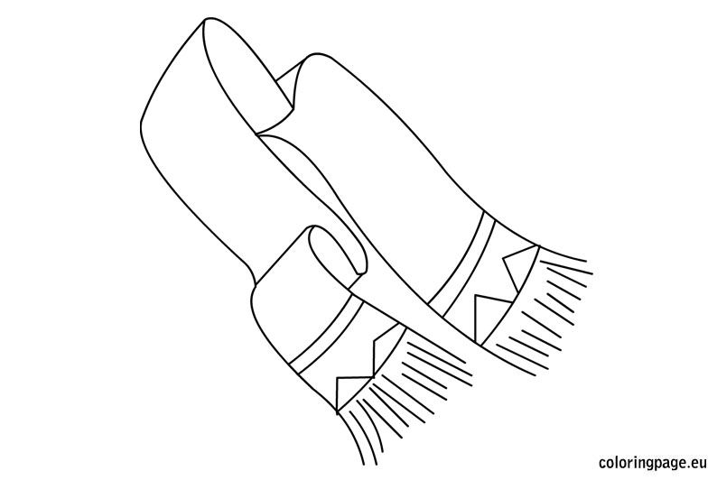 Cozy winter scarf coloring page