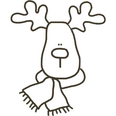 Printable reindeer with scarf template