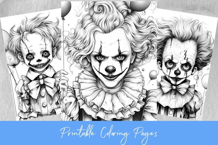 Scary coloring pages design bundles page