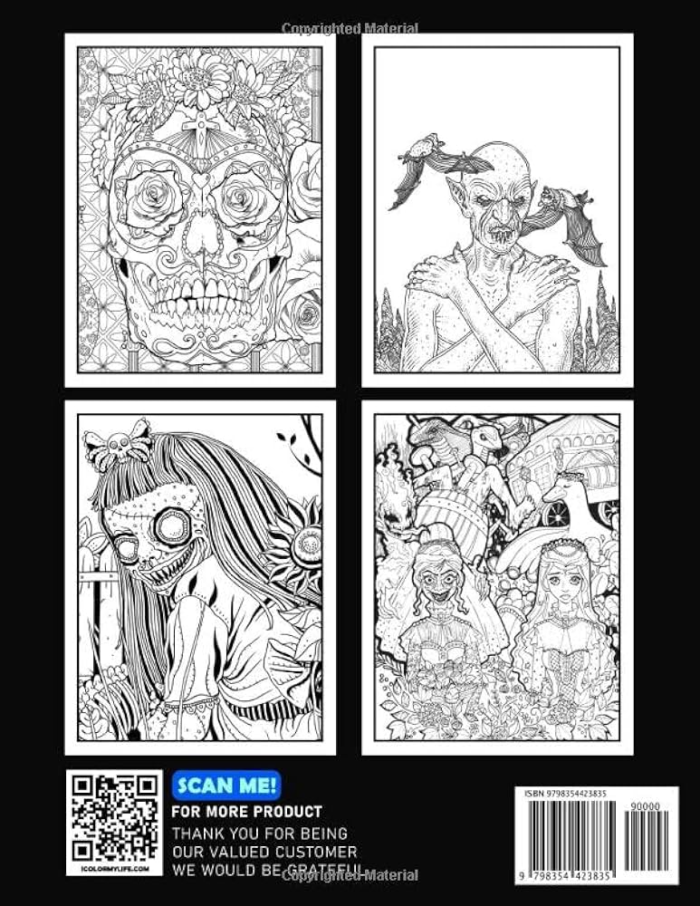 Creepy scary coloring book colouring pages to drawing book for anyone to love gift for halloween birthday or any occasion to relaxation farrington savanna farrington books