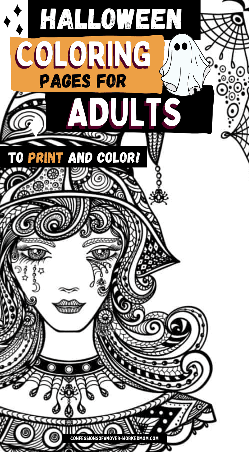 Halloween coloring pages for adults to print and color