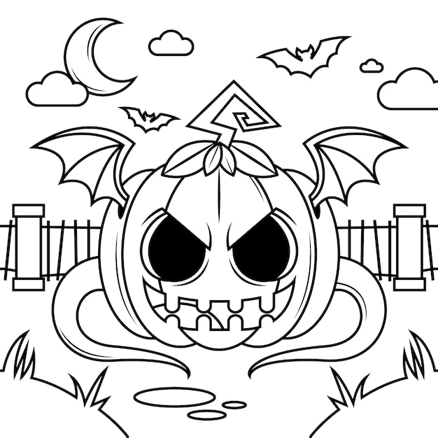 Scary halloween coloring page images