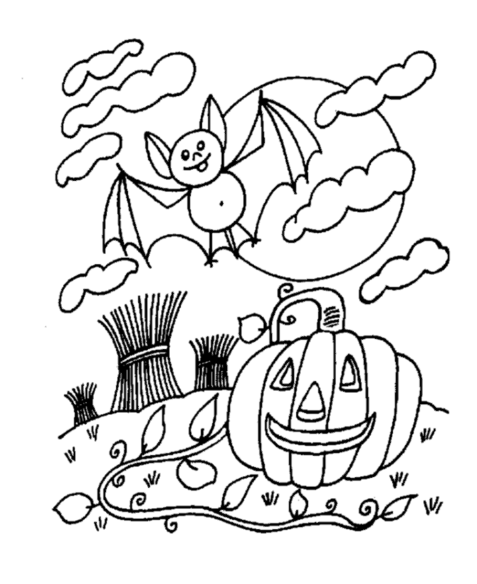 Scary halloween coloring page