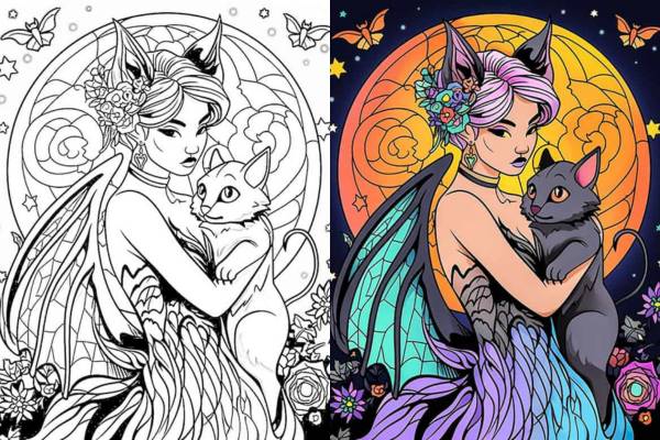 Spooky halloween coloring pages for kids and adults