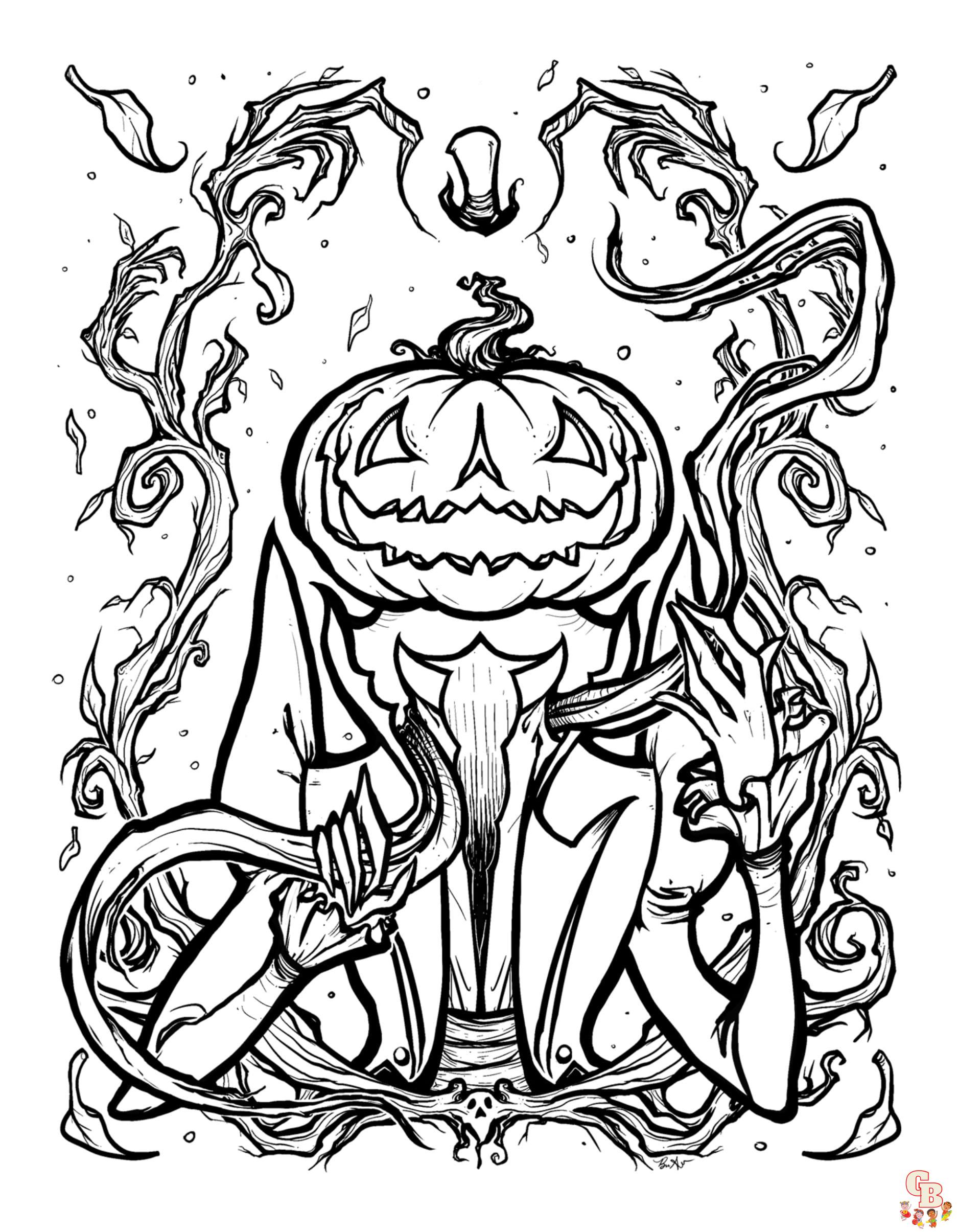 Spooky fun with scary halloween coloring pages