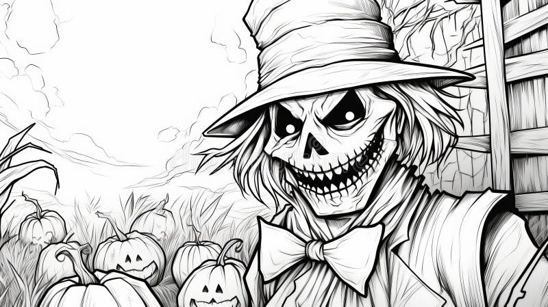 Free halloween coloring page stock illustrations â free halloween coloring page stock illustrations vectors clipart