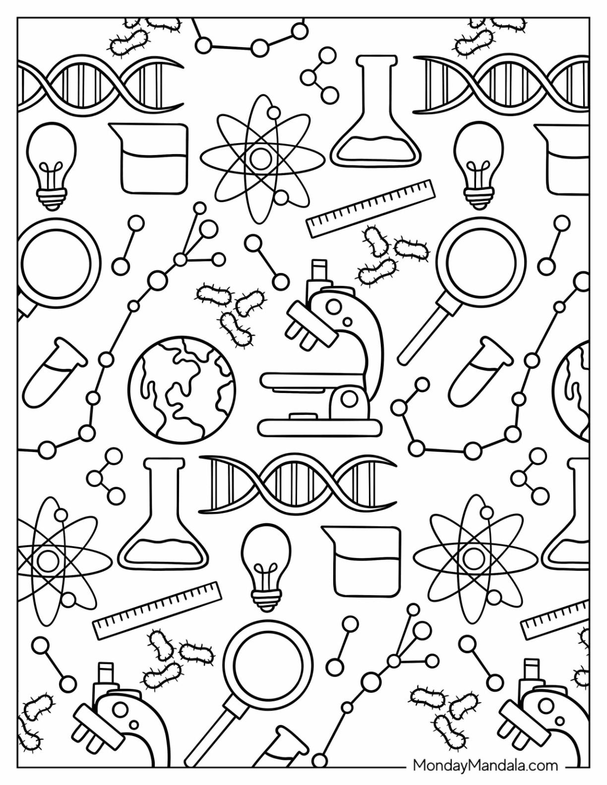 Science coloring pages free pdf printables