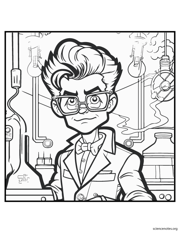 Mad scientist coloring pages