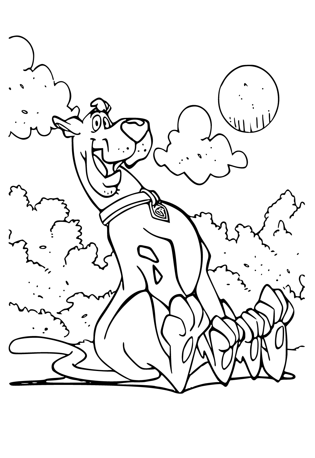 Free printable scooby doo dog coloring page for adults and kids