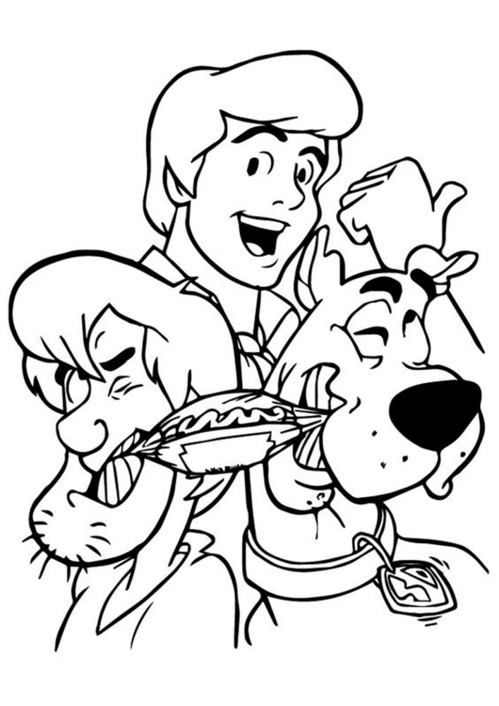 Free easy to print scooby doo coloring pages