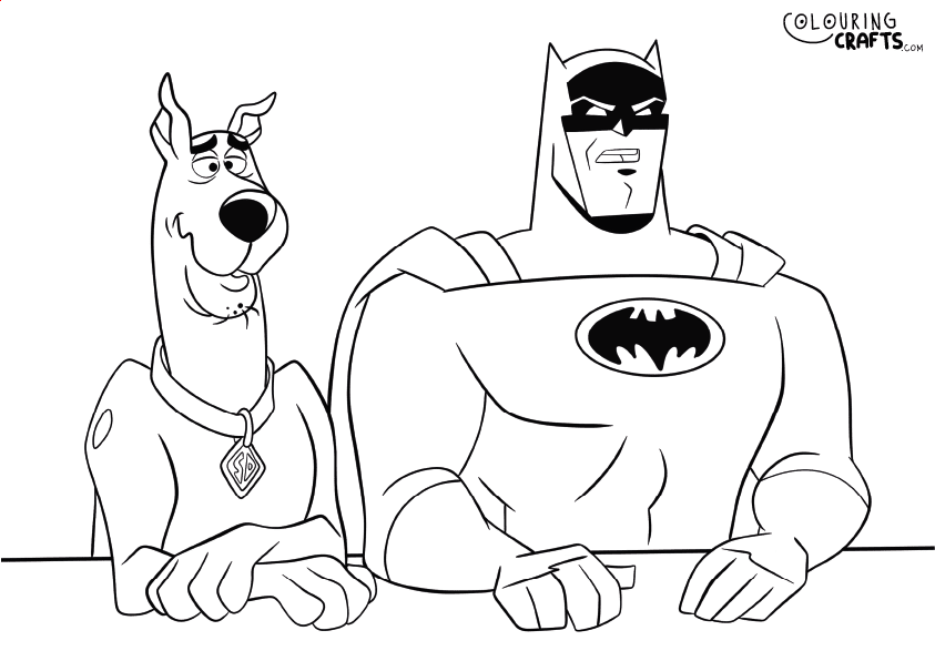 Batman scooby doo printable colouring page