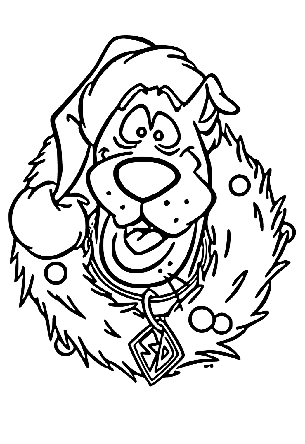 Free printable christmas scooby doo coloring page for adults and kids