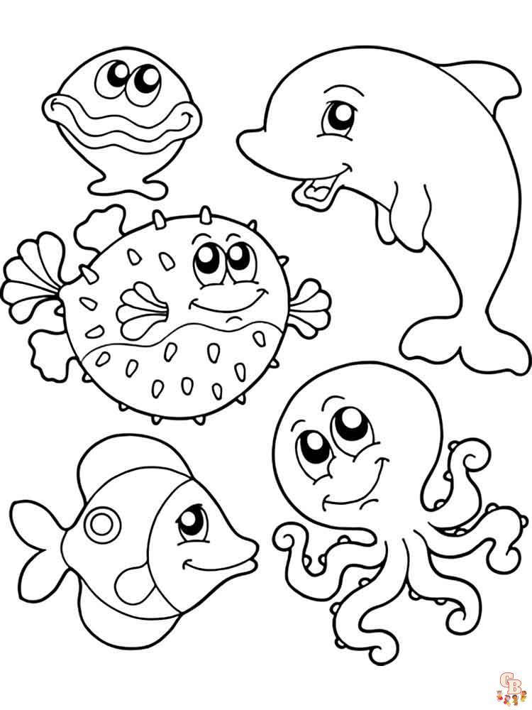 Sea animals coloring pages free printable