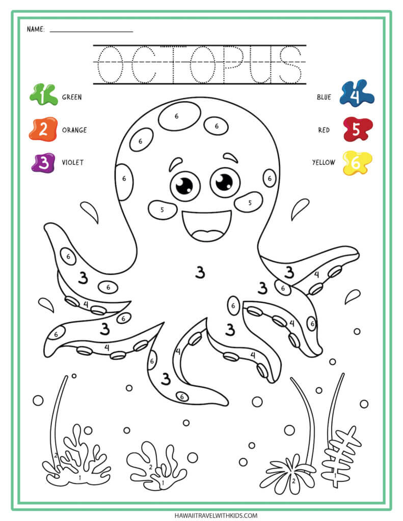 Sea animal worksheets and coloring pages