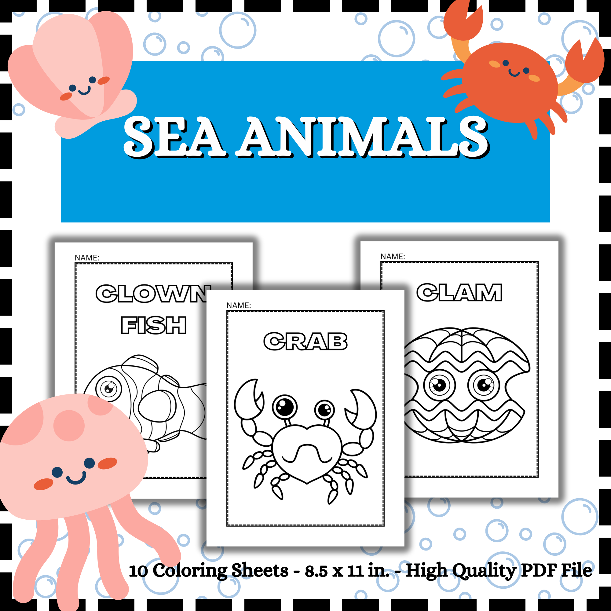 Sea animals coloring sheets summer back to school coloring pages made by teachers