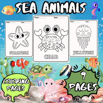 Sea animals coloring pages marine life ocean animals worksheet