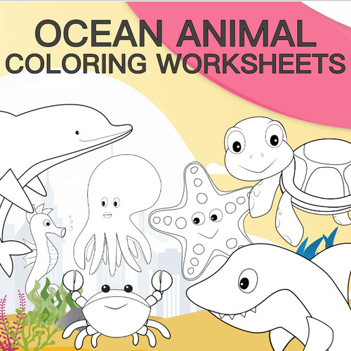 Sea animal kindergarten esl coloring worksheets mooncake english