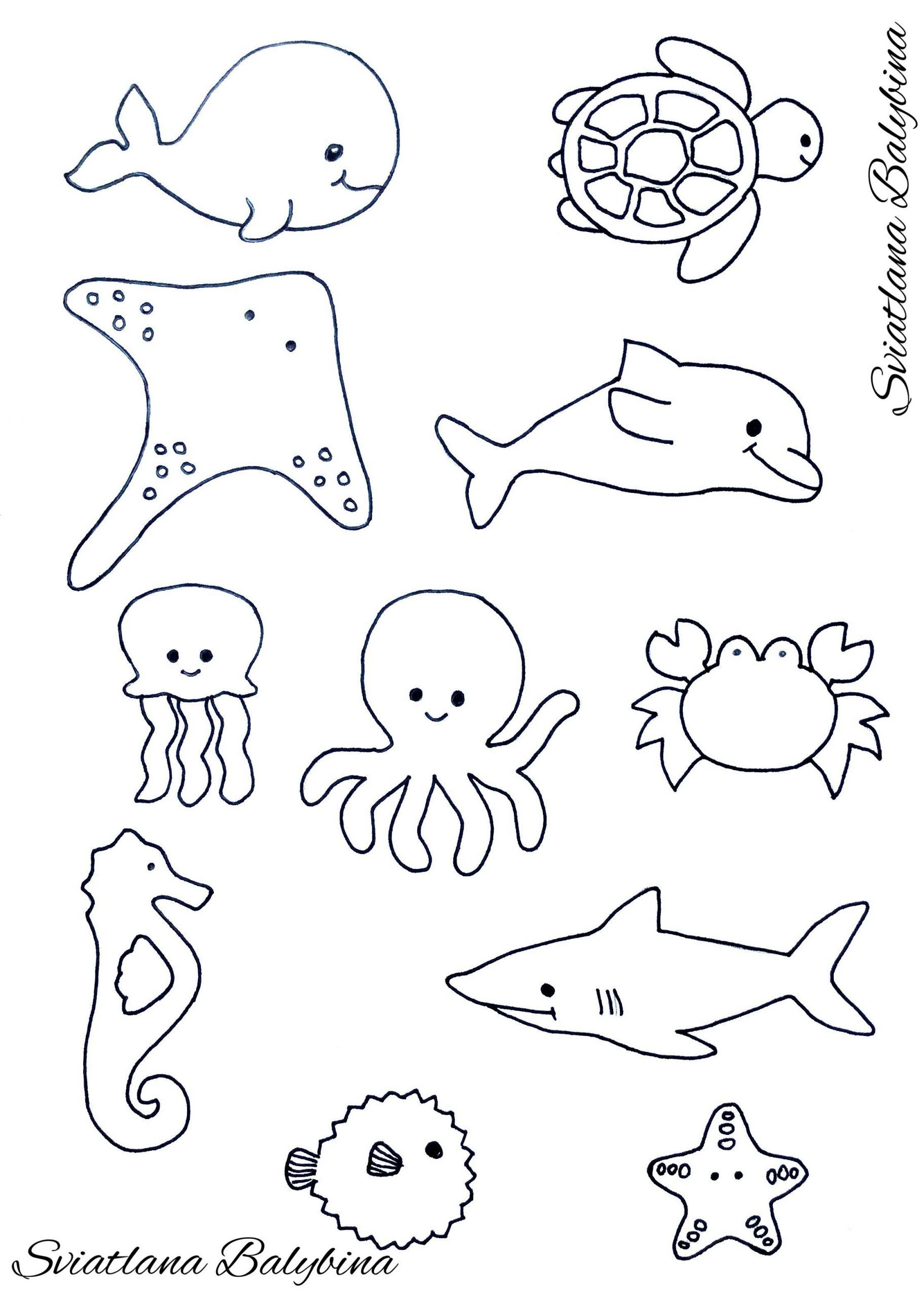 Free printable sea creatures animal templates animal coloring pages animal stencil