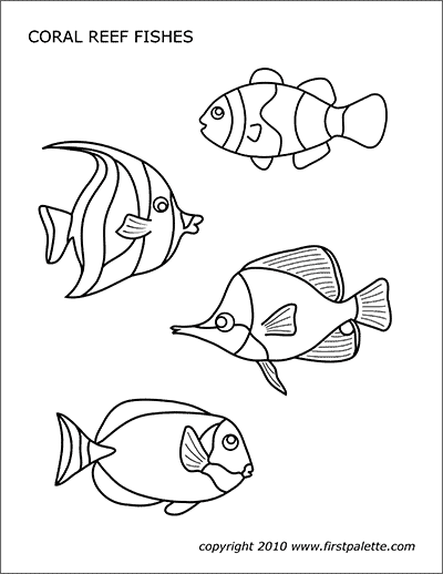 Sea animals free printable templates coloring pages