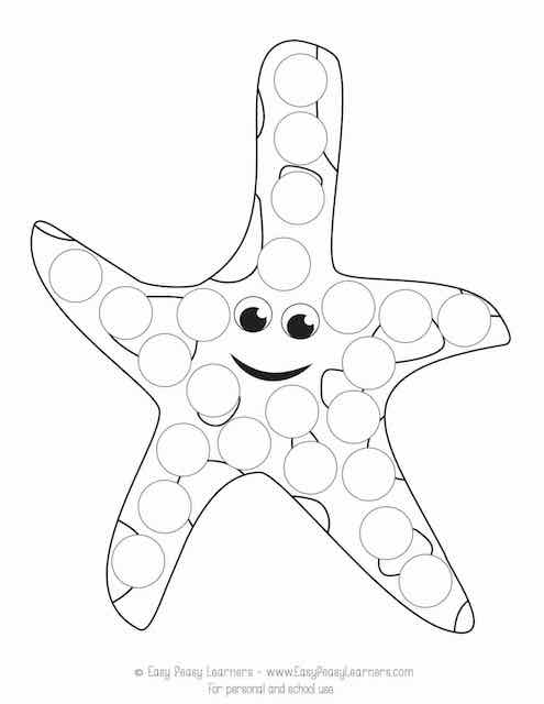 Free sea animals do a dot printables